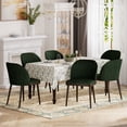 thumbnail image 1 of EOP Modern Upholstered Dining Chairs Set of 6, Wooden Dining Side Chairs with Curved Backrest, Armless Kitchen Chairs for Dining Room & Restaurant, Green, 1 of 6