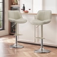 thumbnail image 1 of EOP Upholstered Bar Stools Set of 2, Adjustable Swivel Counter Height Bar Chairs with Backrest, Modern PU Leather Counter Stools for Bar, Kitchen, Dining Room, Beige, 1 of 13