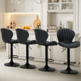 thumbnail image 1 of EOP Swivel Bar Stools Set of 4, Modern Upholstered Adjustable Height Counter Stools with Footrest, Faux Leather Upholstered BarStools with Metal Frame, Bar Chairs with Backrest, Black, 1 of 8