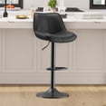 thumbnail image 1 of EOP Upholstered Bar Stool Set of 1, Adjustable Swivel Counter Height Bar Chair with Backrest, Modern PU Leather Counter Stool for Bar, Kitchen, Dining Room, Black, 1 of 12