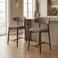 thumbnail image 1 of EOP Modern Bar Stools Set of 2, Upholstered 25.59″ Counter Height Bar Stools, Kitchen Island Barstools with Wood Legs for Kitchen Island Dining Room Bar, Camel, 1 of 9