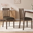 thumbnail image 1 of EOP Upholstered Dining Chair Set of 2, Farmhouse Kitchen Wood Chairs with Backrest, Modern Fabric Padded Dining Chairs for Kitchen, Living Room, Coffee Pad, 1 of 11