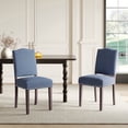 thumbnail image 1 of EOP Upholstered Dining Chair Set of 2, Wood Legs Parsons Chairs with Nailhead Trim Vintage Design for Kitchen Dining Room, Blue, 1 of 9