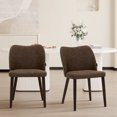 thumbnail image 1 of EOP Upholstered Dining Chairs Set of 2, Mid Century Modern Dining Room Chairs, Fabric Farmhouse Dining Side Chairs with Wood Legs, Armless Kitchen Chairs with Wingback, Dark Brown, 1 of 7