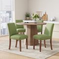 thumbnail image 1 of EOP Upholstered Dining Chairs Set of 4, Linen Fabric Dining Side Chairs, Farmhouse Dining Room Chairs, Stylish Kitchen Chairs with Solid Wood Legs and Padded Seat, Green, 1 of 10