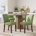 thumbnail image 1 of EOP Upholstered Dining Chairs Set of 4, Linen Fabric Dining Side Chairs, Farmhouse Dining Room Chairs, Stylish Kitchen Chairs with Solid Wood Legs and Padded Seat, Green, 1 of 10