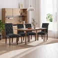 thumbnail image 1 of EOP Upholstered Dining Chairs Set of 4, Parsons Fabric Kitchen Chairs with Padded Seat, Button Tufted Armless Dining Side Chairs with Wood Legs, Black, 1 of 9