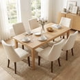 thumbnail image 1 of EOP Upholstered Dining Chairs Set of 6, Mid Century Modern Fabric Side Chairs with Solid Wood Legs, Comfortable Kitchen & Dining Room Chairs for Home, Restaurant Use, Beige, 1 of 6