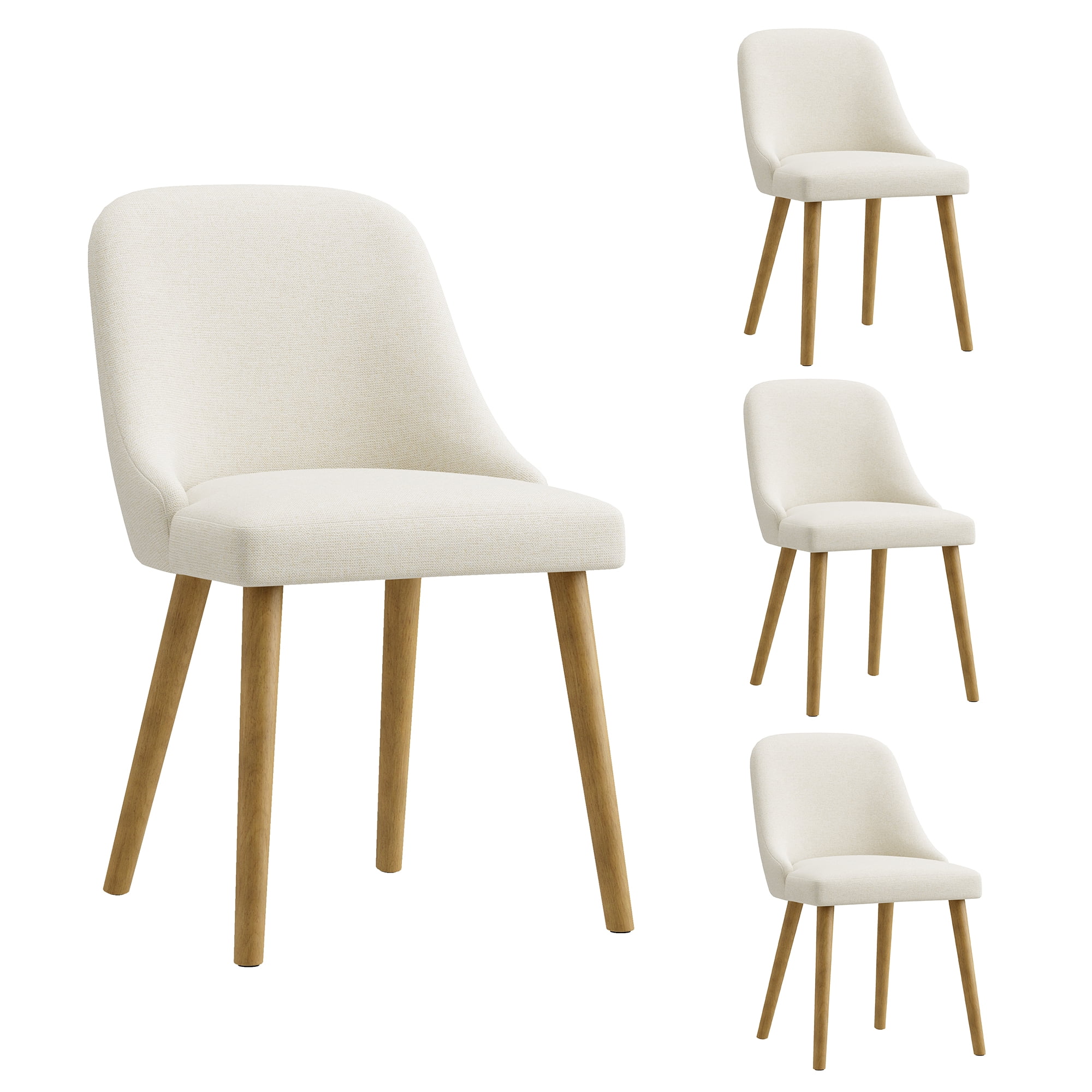 EOP Upholstered Dining Chairs Set of 4, Modern Side Chairs with Solid ...