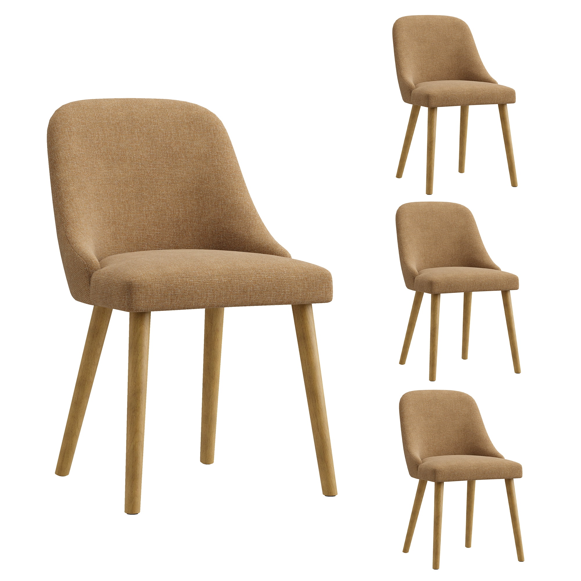 EOP Upholstered Dining Chairs Set of 4, Modern Side Chairs with Solid ...