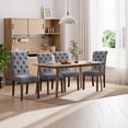 thumbnail image 1 of EOP Upholstered Dining Chairs Set of 4, Parsons Fabric Kitchen Chairs with Padded Seat, Button Tufted Armless Dining Side Chairs with Wood Legs, Gray, 1 of 9