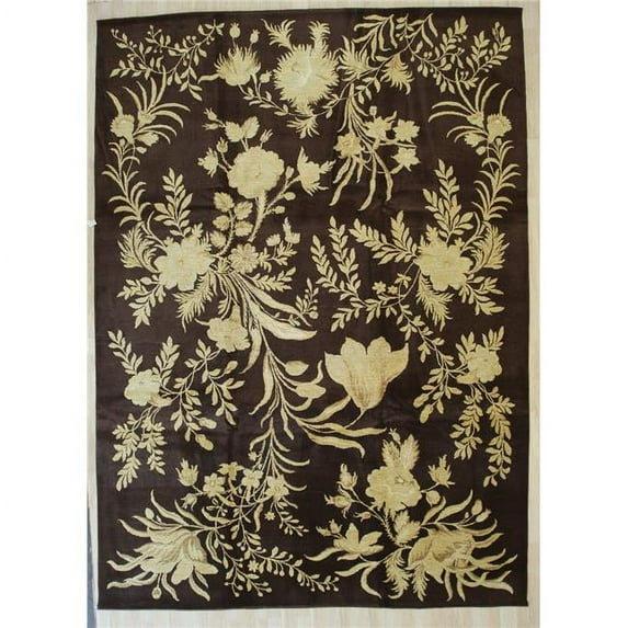 EORC 10 x 14 ft. Turkish Knot Transitional Area Rug - Black