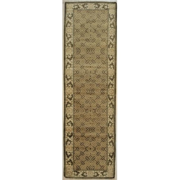 EORC 3 x 10 ft. Ningxia Transitional Area Rug - Green