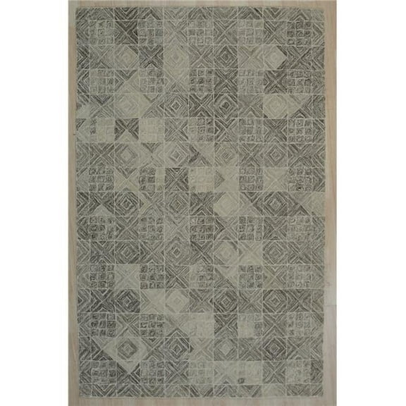 EORC  5 x 8 ft. Modern Transitional Hand Tufted Wool Area Rug - Multi Color & Grey