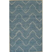 EORC  8 x 10 ft. Spring 2020 Contemporary Wool Area Rug - Blue