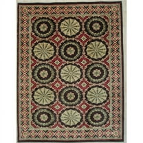 EORC  9 x 12 ft. Spanish Transitional Wool Area Rug - Red