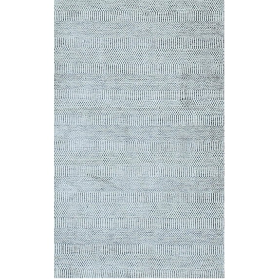 EORC Beige/Brown Hand Knotted Wool Modern Modern Grass Rug, 2' x 4'