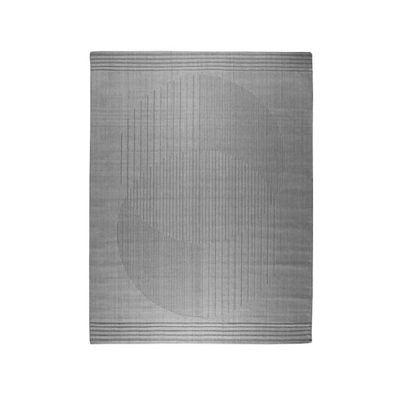 EORC Beige  Hand-Knotted Wool Geometric Sea Saw Geometric Rug, 6' x 9'