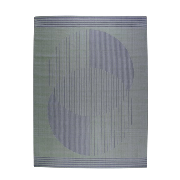 EORC SS3232CH9X12 Hand-Knotted Wool Sea Saw Geometric Rug, 9' x 12', Charcoal/ Beige Area Rug