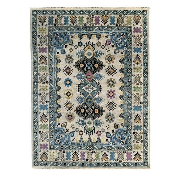 EORC Beige Hand Knotted Wool Traditional Malayer Collection Rug, 9' x 12'