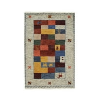 EORC Beige Hand Knotted Wool Traditional Modern Knot  Rug, 6' x 9'