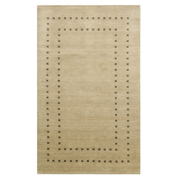 EORC Beige Handmade Wool Transitional Lori Baft Rug, 12' x 15'