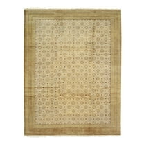 EORC Beige Handmade Wool Transitional Ningxia? Rug, 9' x 11'9