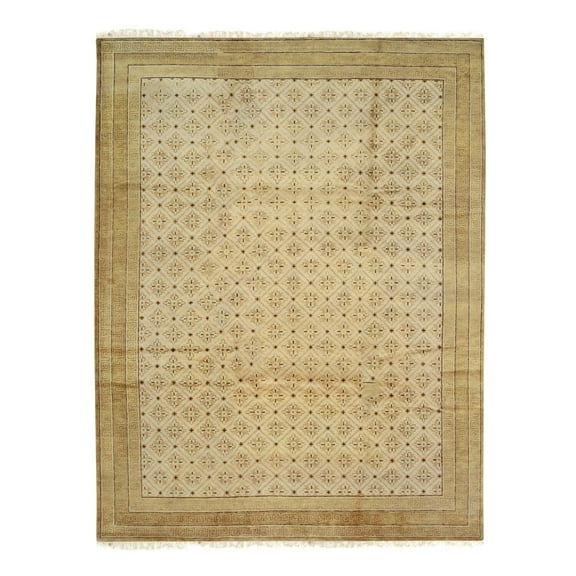 EORC Beige Handmade Wool Transitional Ningxia? Rug, 9' x 11'9