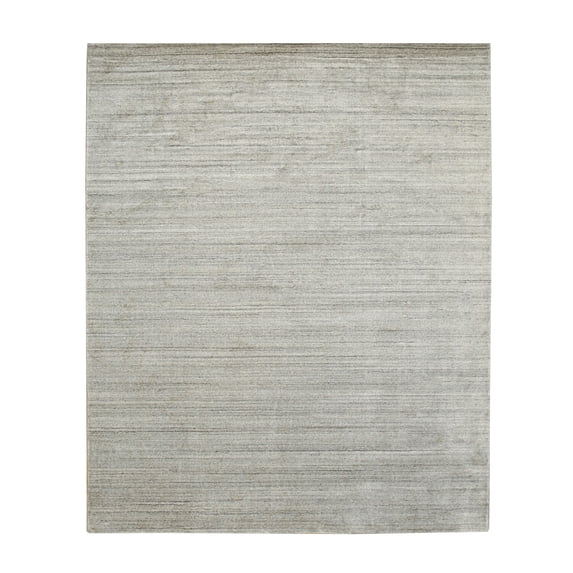 EORC Beige Handmade Wool & Viscose Transitional Urban Rug, 10' x 14'