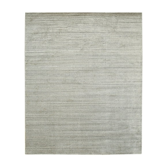 EORC Beige Handmade Wool & Viscose Transitional Urban Rug, 5' x 8'