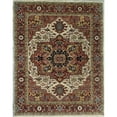 thumbnail image 1 of EORC Beige / Red Hand Knotted Wool Traditional Heriz Serapi  Rug, 8' x 10', 1 of 3