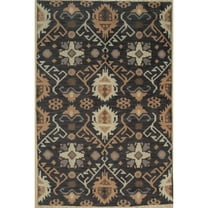 EORC Black Hand Knotted Wool Traditional Oushak Rug, 8' x 10'