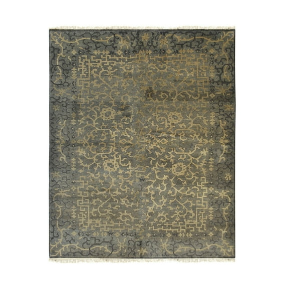 EORC Black Handmade Wool Transitional Ningxia? Rug, 6'7 x 12'9