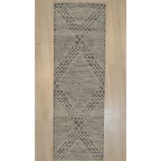 EORC Black Handwoven Wool Contemporary Punja Kilim Rug, 2 x 8-ColorBlack,MaterialWool