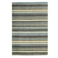 thumbnail image 1 of EORC Blue/Brown Handmade Wool Transitional Striped Rug, 5'6 x 8'-Color:Blue/Brown,Material:Wool, 1 of 9