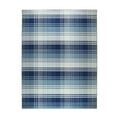 thumbnail image 1 of EORC Blue Hand-Woven Wool Modern A blue plaid   Rug, 9' x 12', 1 of 5