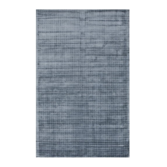 EORC Blue Handwoven Viscose Contemporary Milano Rug, 7'9 x 9'9