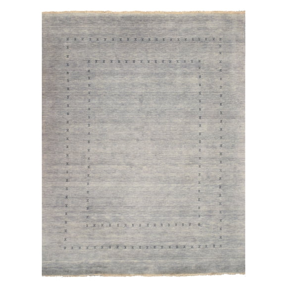 EORC Gray Handmade Wool Transitional Lori Baft Rug, 2'6 x 8'-Color:Gray,Material:Wool