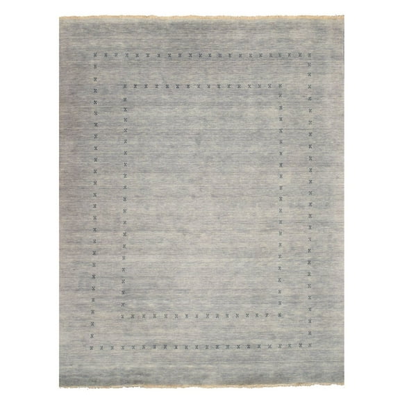 EORC Blueish Gray Wool Transitional Lori Baft Rug, 2'6 x 8'