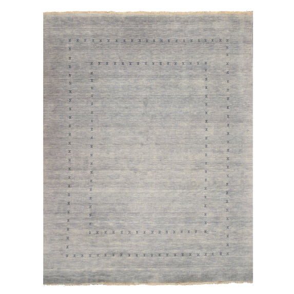 EORC Gray Handmade Wool Transitional Lori Baft Rug, 3' x 5'-Color:Green,Material:Wool