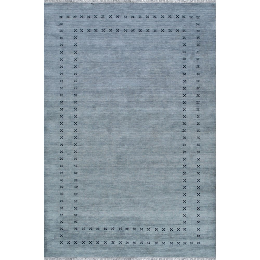 Handmade Gray Wool Rectangular Area Rug, 3' x 5'