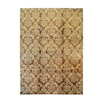 EORC Brown Afghan Wool Transitional Turkish Knot Rug, 4' x 6'