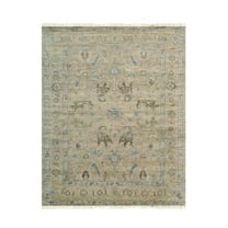 EORC Brown Hand Knotted Wool Classic Oushak Rug, 8' x 10'