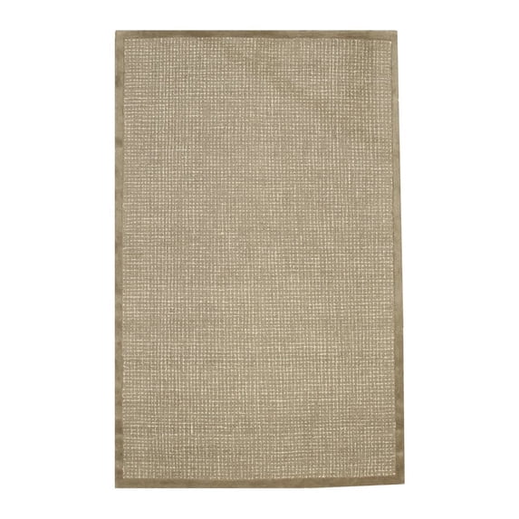 EORC Brown Hand-Tufted Wool Transitional Timothy Rug, 5' x 8'-Color:Brown,Material:Wool