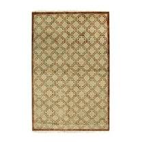 EORC Brown Handmade Wool Transitional Ningxia? Rug, 8'10 x 12'2