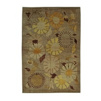 EORC Brown Handmade Wool Transitional Ningxia? Rug, 9' x 11'11