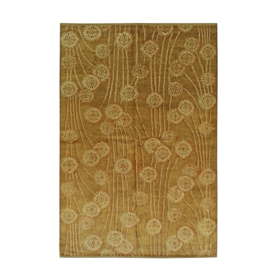 EORC Brown Handmade Wool Transitional Ningxia? Rug, 9' x 12'