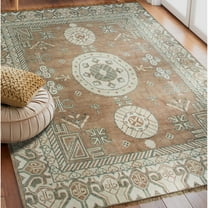 EORC Brown Traditional Classic  Area Rug