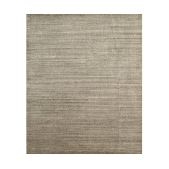 EORC Brown Wool & Viscose Transitional Urban Rug, 8' x 10'