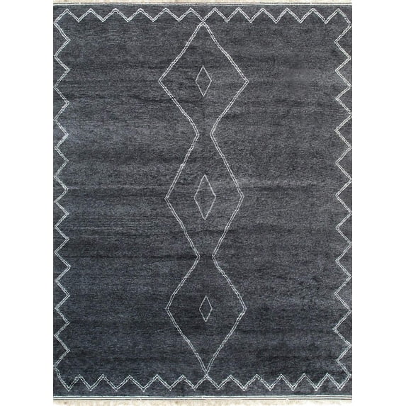 Talia Moroccan Charcoal Hand Knotted Wool Rug
